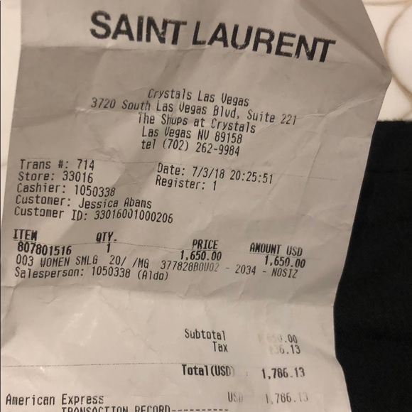 YSL bag with dust bag and receipt. - Picture 4 of 6